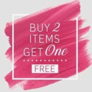 Buy 2 items - get 1 item of equal or lesser value FREE - no additional discounts